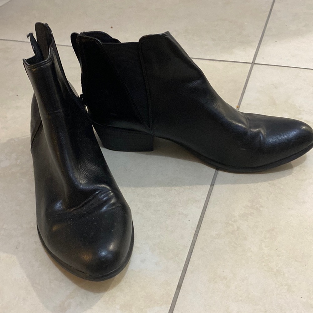 Esprit Black Leather Booties, Size 9